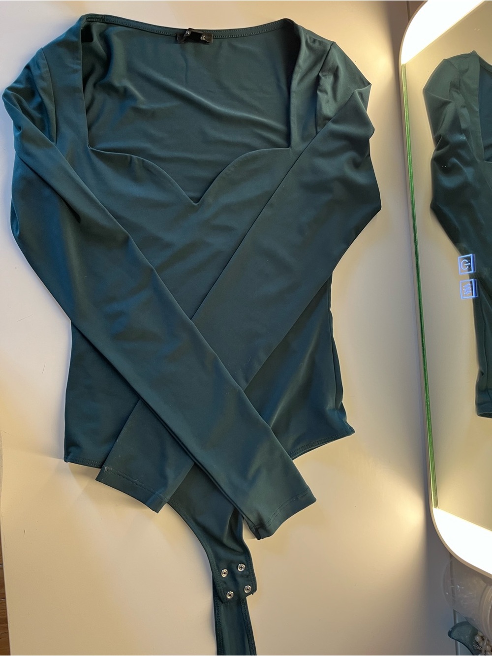 Dynamite Teal-Deep Green Long Sleeve Bodysuit